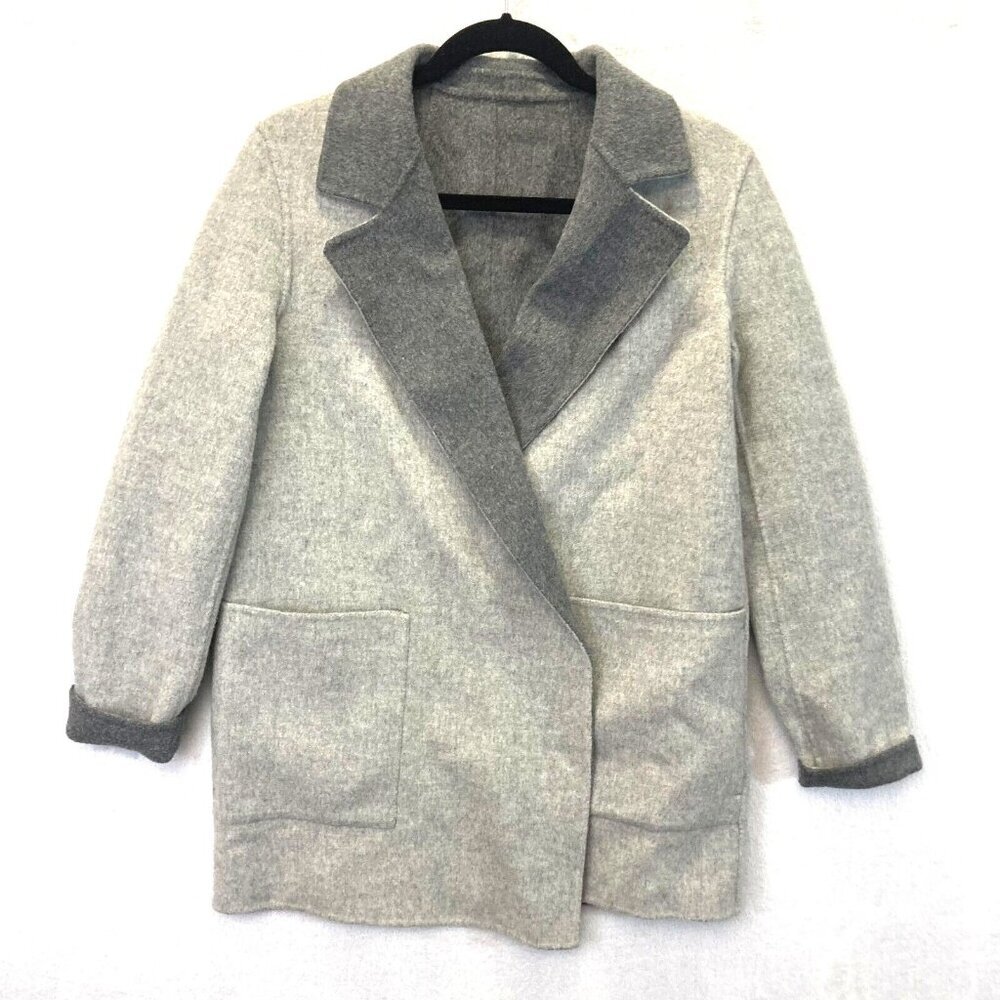 Theory Two-Tone Gray Wool-Blend Utility Jacket